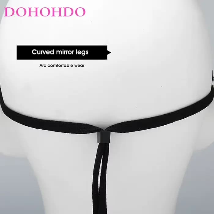 DOHOHDO rétro surdimensionné attaché corde lunettes de soleil pour femmes hommes marque Designe une pièce sans monture