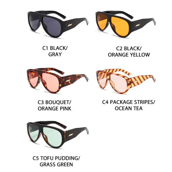 SO&EI Lunettes de soleil surdimensionnées teintées UV400