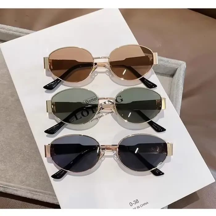 Lunettes de soleil unisexes de luxe en métal