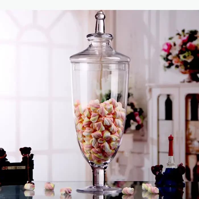 Pot de rangement en verre transparent, pot à bonbons créatif, pot de rangement pour desserts, pots à grains de café et céréales diverses, rangement de cuisine