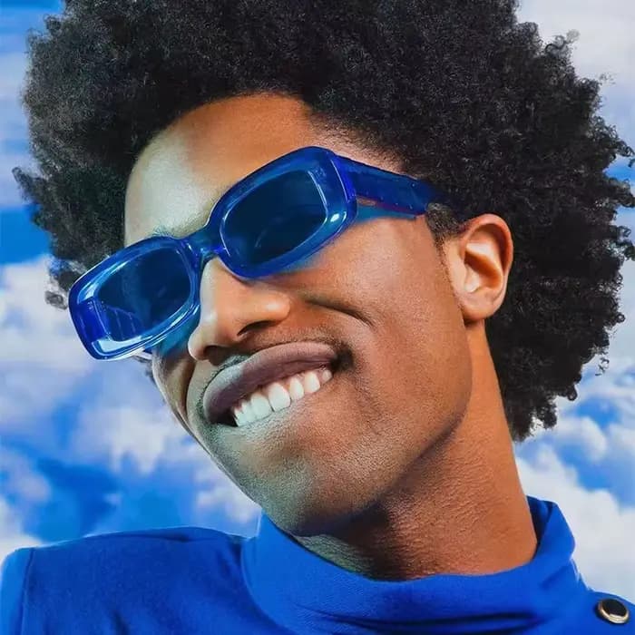 Marque clair bleu lunettes De soleil hommes femmes rétro luxe concepteur
