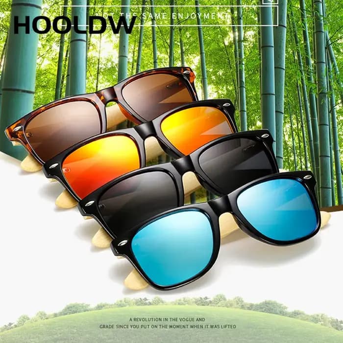 HOOLDW – lunettes de soleil en bois naturel pour hommes et femmes