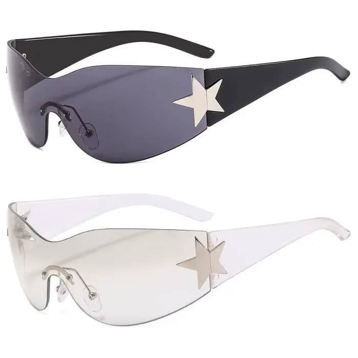Lunettes de soleil punk sans monture pour femmes et hommes