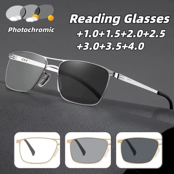 Lunettes de lecture photochromiques rétro à Double pont