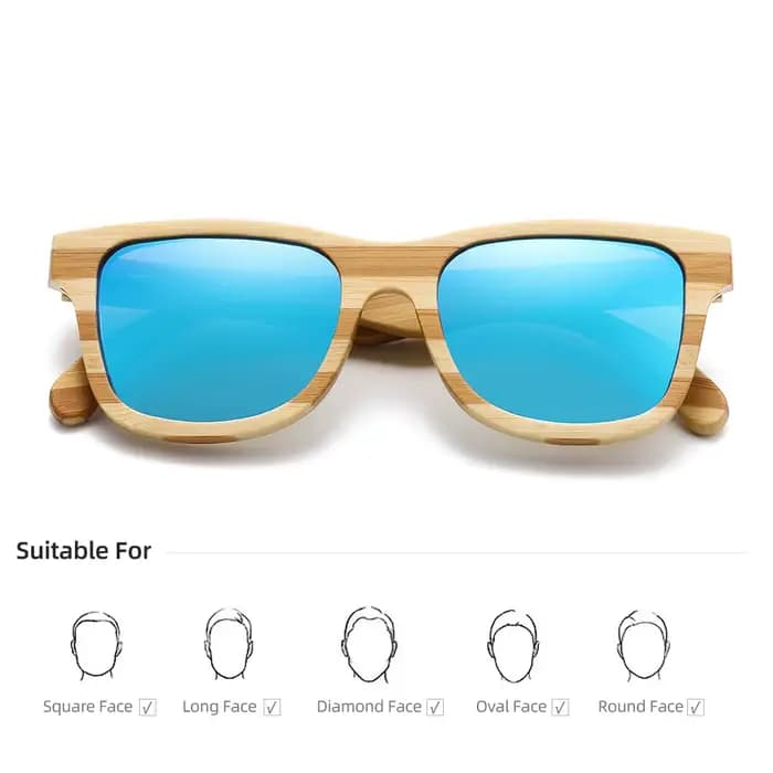 GM Natural Zebra Bamboo Lunettes de soleil pour adultes