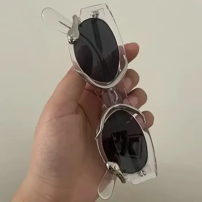 Nouveau Y2k lunettes de soleil avec serpents mode Vintage ovale femmes nuances