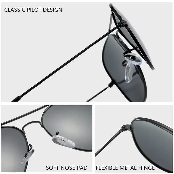 Lunettes de soleil pilote classiques pour hommes et femmes