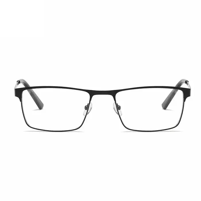 Lunettes de myopie à grande monture carrée en métal pour hommes