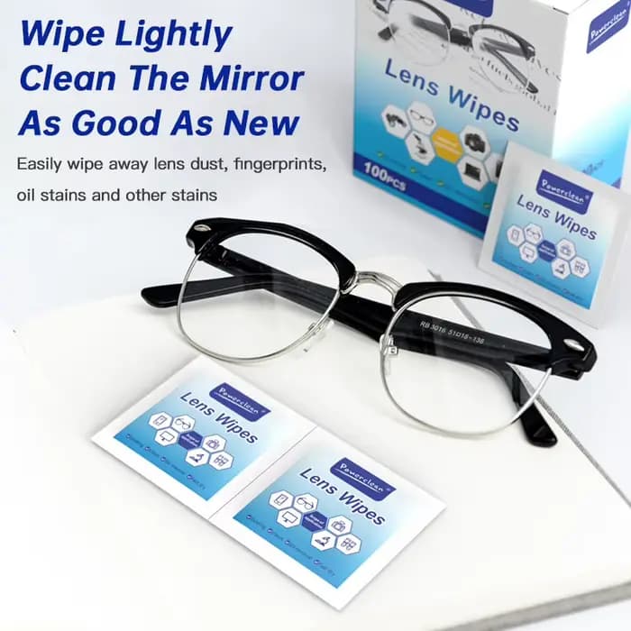 Lingettes de nettoyage pour lentilles de lunettes, 100 pièces, pour lunettes de soleil, téléphone portable, écran iPad, pré-humidifiées, outils en microfibre emballés individuellement