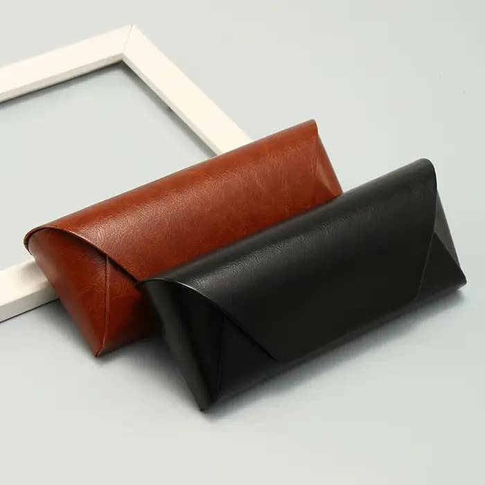 Boîte à lunettes rétro en cuir PU pour hommes