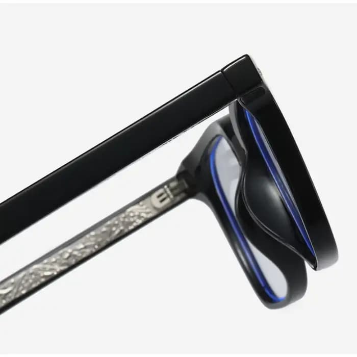 Monture de lunettes carrée pour hommes de style britannique avec verres anti-lumière bleue