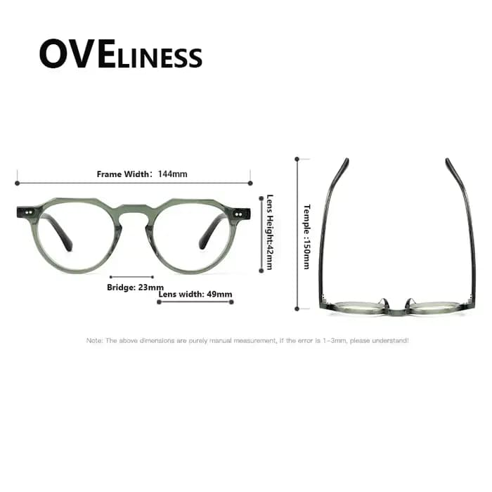 2026 Vintage rond acétate lunettes cadre pour hommes rétro