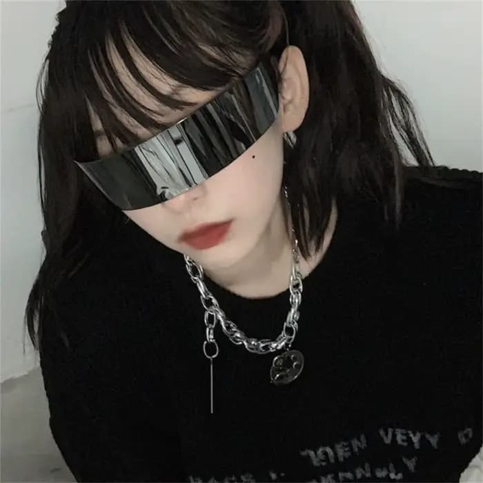 Lunettes de soleil rétro gothiques sans monture