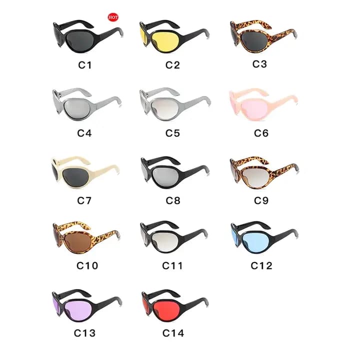 Lunettes de soleil ovales surdimensionnées pour hommes et femmes