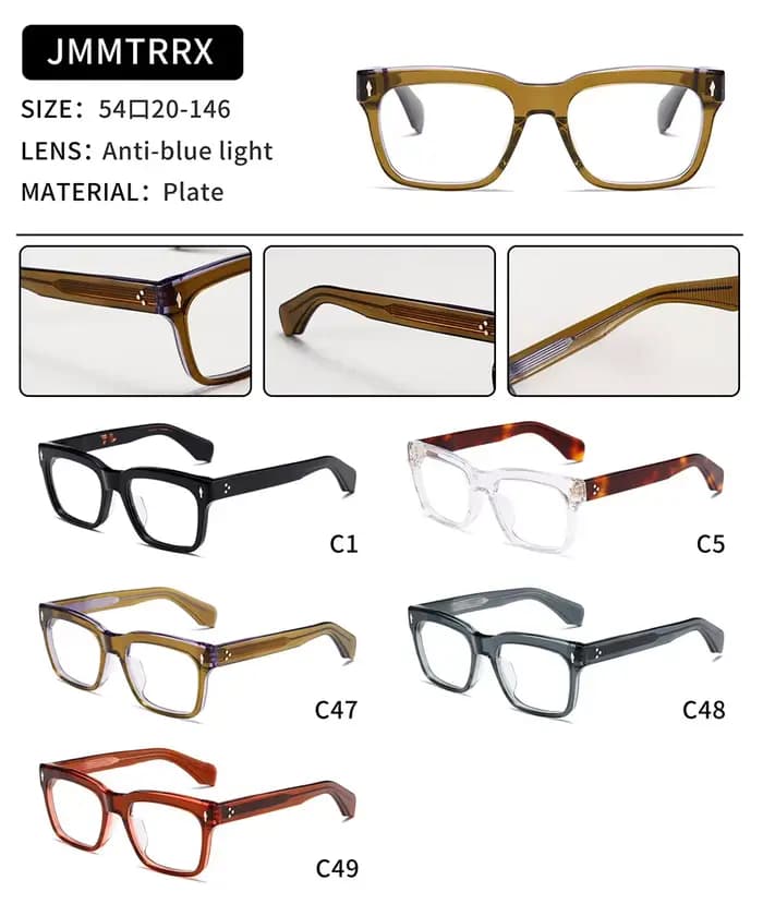 Mode carré acétate lunettes cadre hommes femmes Vintage marque Design