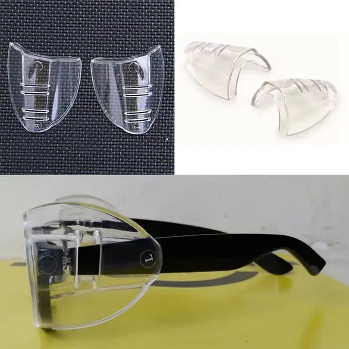 1 Paire de protections latérales souples et transparentes anti-buée pour lunettes de vue