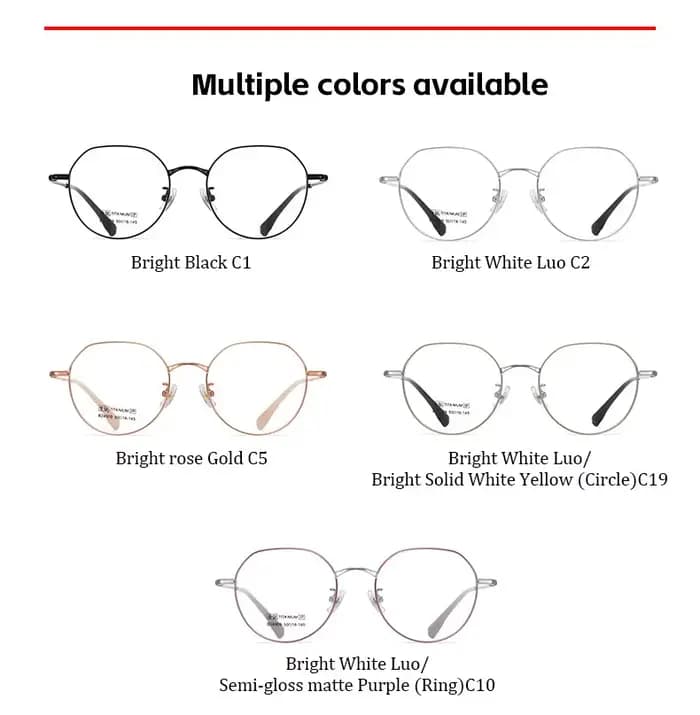 Lunettes de prescription progressives rondes entièrement en titane KAROS Lentilles optiques