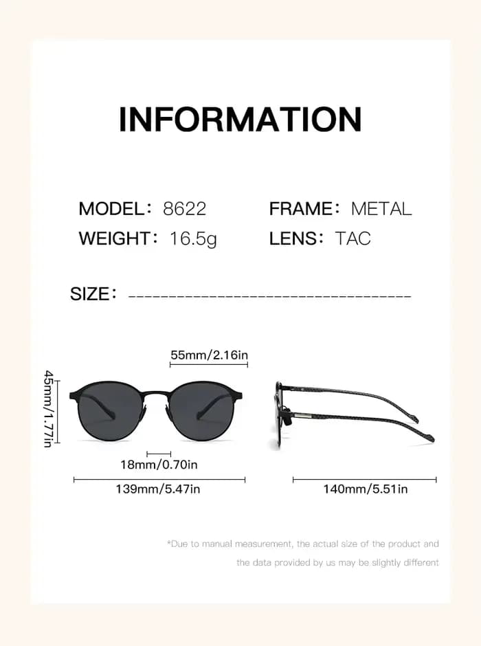 Lunettes de soleil polarisées en métal