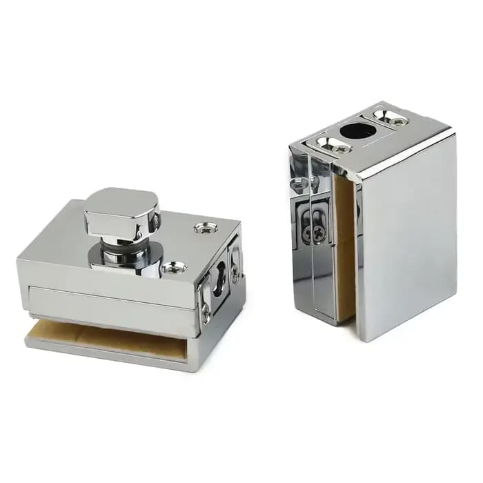 Serrure de porte simple en alliage de zinc, loquet de sol en verre, 2,2 de verrouillage pour la maison, les toilettes, le magasin, pas de poinçonnage, quincaillerie