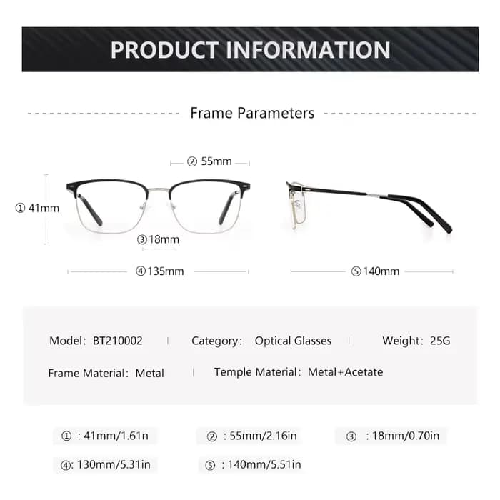 BLUEMOKY mode carré lunettes de Prescription hommes
