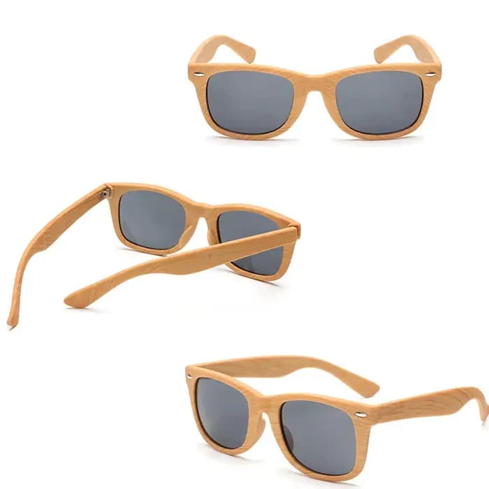 Lunettes de soleil carrées unisexes en bambou pour hommes et femmes
