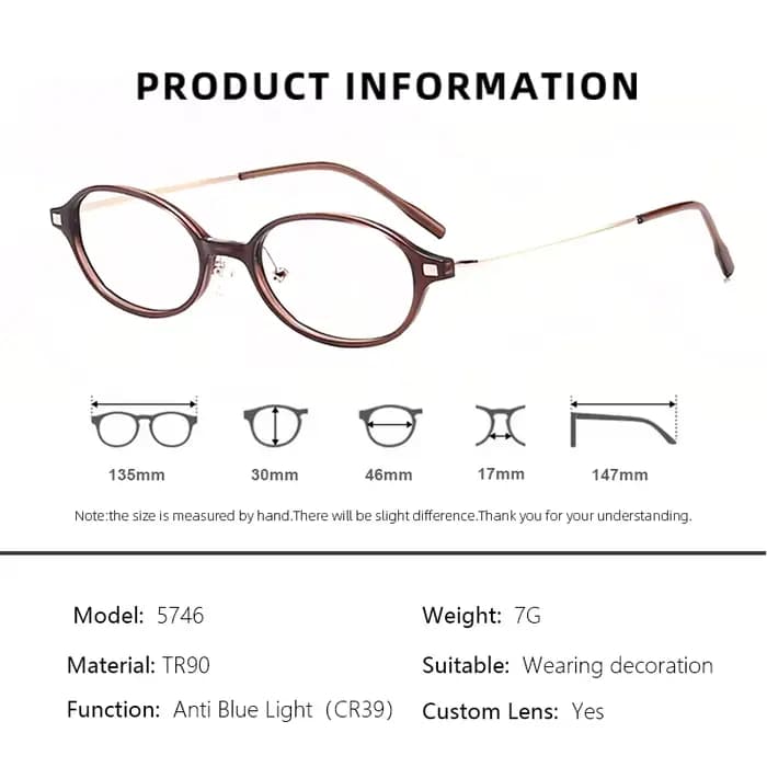 OKH femmes ovale petit cadre mince lunettes ordinateur Anti lumière bleue