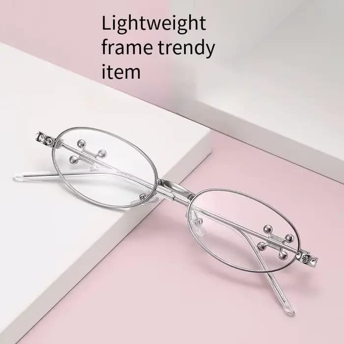 Nouvelle mode diamant embelli femmes personnalisé rue Snap lunettes cadre pur désir losange multi-angle métal