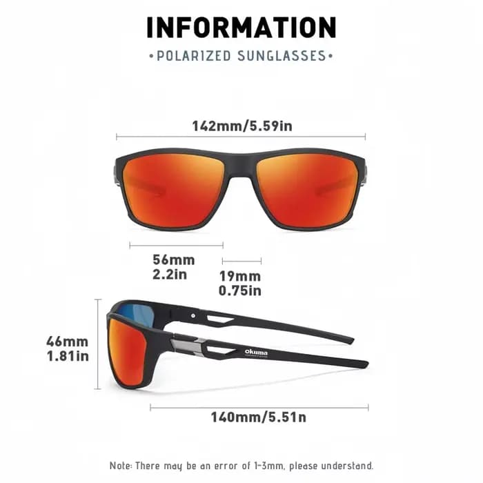 Lunettes polarisées haute définition Okuma UV400 anti-lumière diffusée
