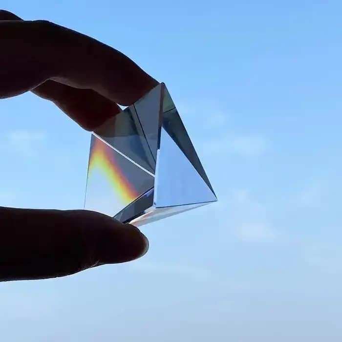 Prisme en cristal de verre optique polyédrique, longueur latérale de 40mm, pyramide rectangulaire, démonstrateur scientifique, 1/2 pièces