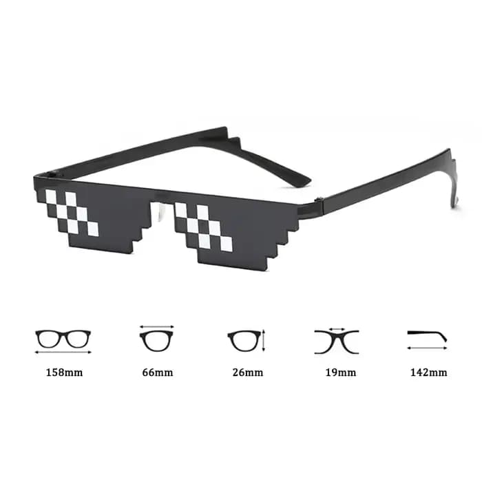 Nouveau créatif 8 bits Thug Life lunettes de soleil pixélisées hommes femmes