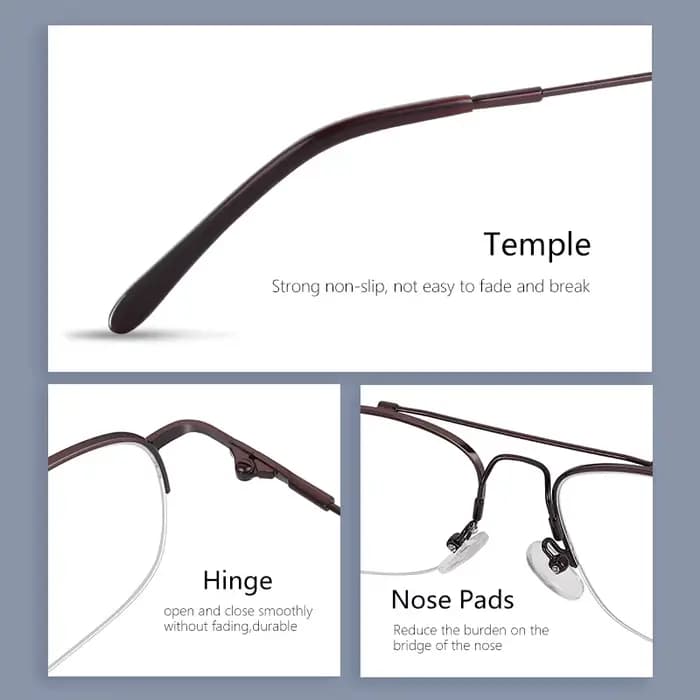 ZENOTTIC – lunettes à demi-bord pour hommes et femmes