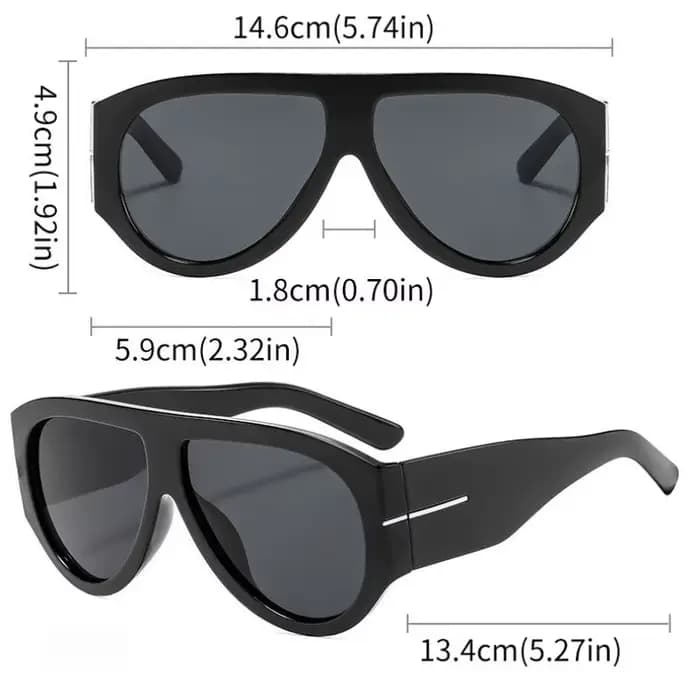 Nouvelles lunettes de soleil tendance surdimensionnées à monture large Y2K pour femmes