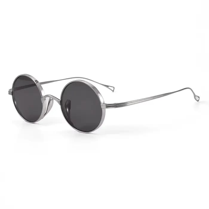 Lunettes de soleil vintage rondes en titane pour hommes et femmes