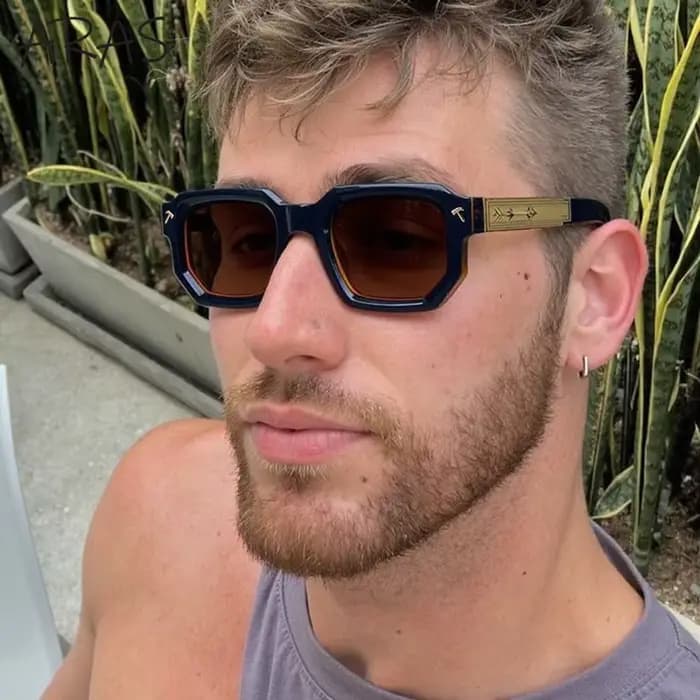 Lunettes de soleil polarisées carrées pour hommes 2026 – Marque de luxe