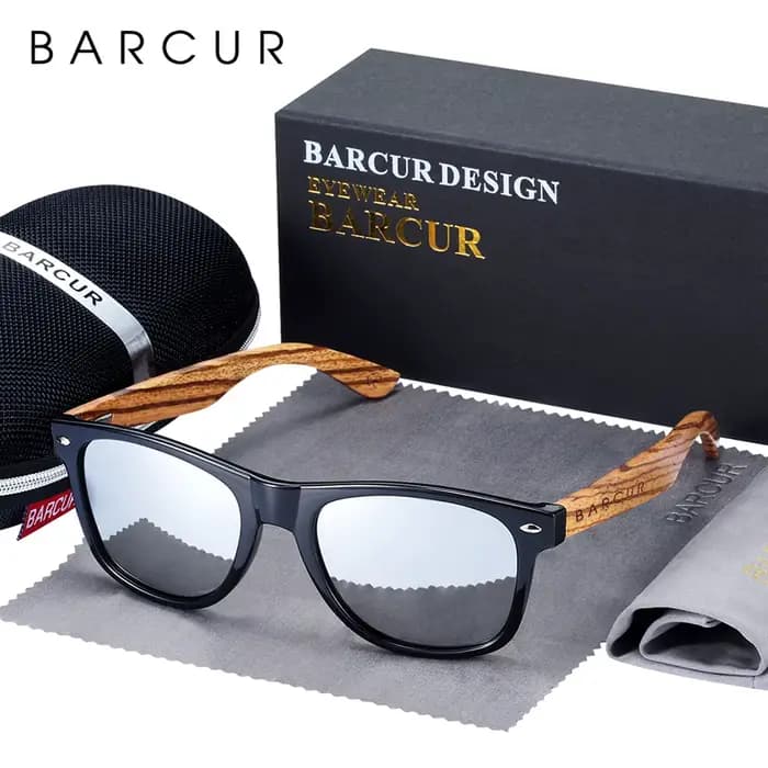 Lunettes de soleil polarisées en bois zèbre pour hommes