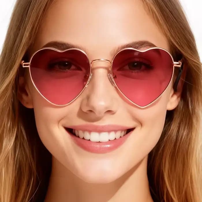 Lunettes de soleil polarisées en forme de cœur pour femmes