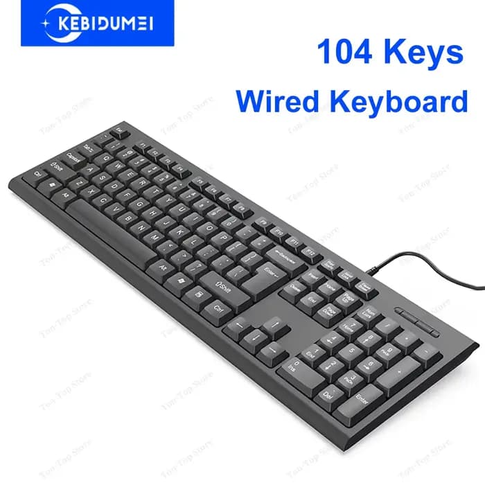 Clavier filaire USB, 104 touches, clavier Standard pour ordinateur portable, clavier de jeu, clavier à Membrane, clavier ergonomique pour PC Windows Mac OS