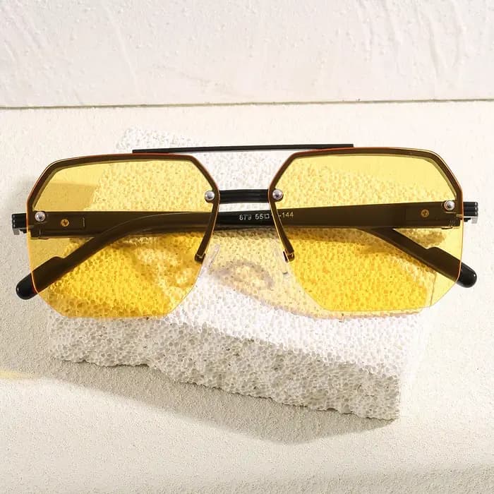 Lunettes de soleil en forme de polygone pour femmes