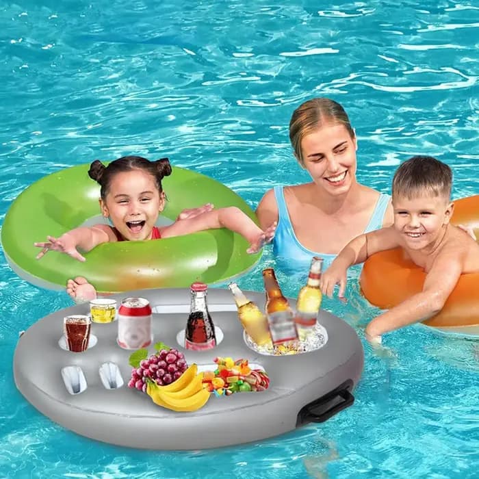 Support de Boissons Gonflable pour Piscine et Plage – Seau Flottant, Porte-Gobelets, Table Réfrigérante, Plateau à Bière, Accessoires de Natation