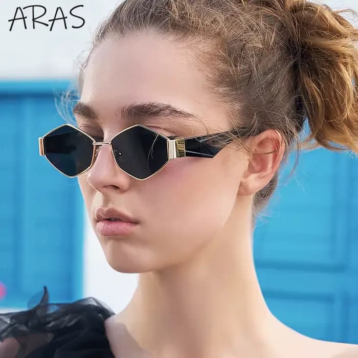 Lunettes de soleil hexagonales vintage punk pour femme 2026 – Design de marque de luxe