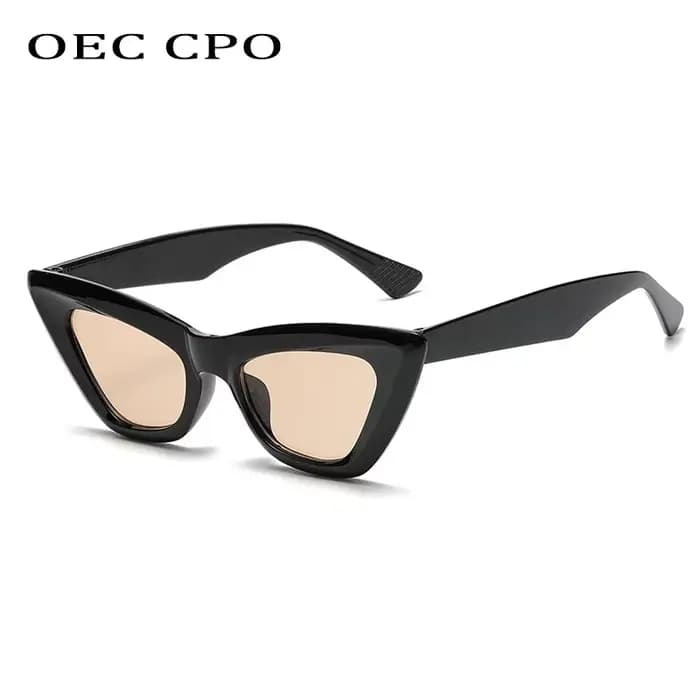 OEC CPO rétro œil De chat lunettes De soleil femmes mode coloré vert