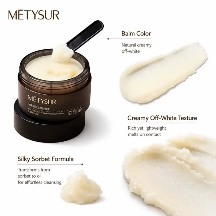 Baume démaquillant visage 100g à l'huile de rose, fond rapidement en 10 secondes, démaquille le maquillage waterproof, nettoyant doux et en profondeur pour tous types de peau