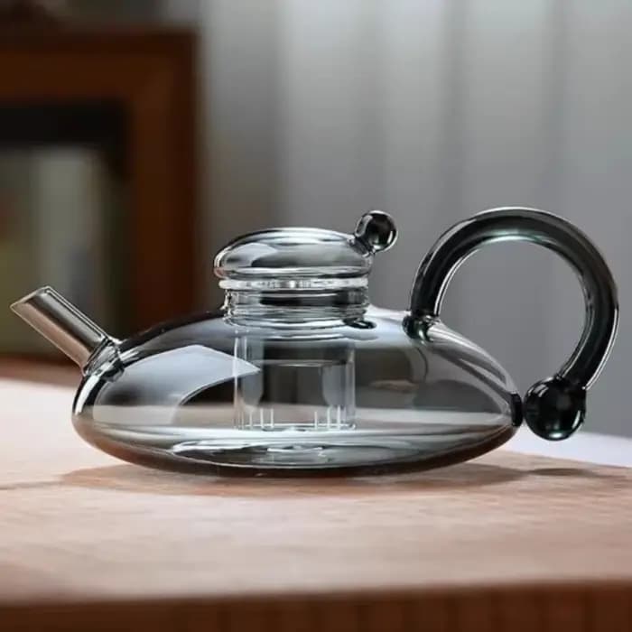 Théière en verre noir transparent, service à thé, filtre à haute température, bouilloire à thé, nouveau