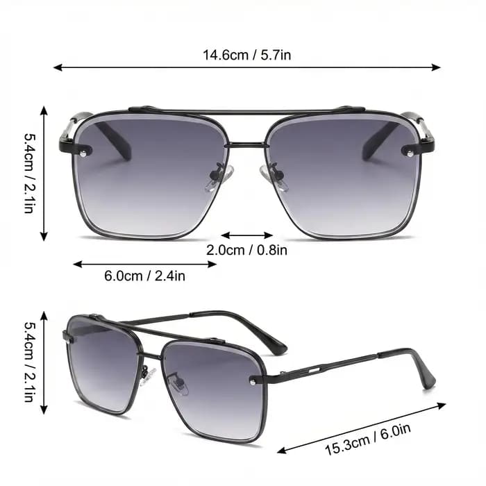 Lunettes de soleil aviateur VIOLA MAG de luxe rétro à double pont