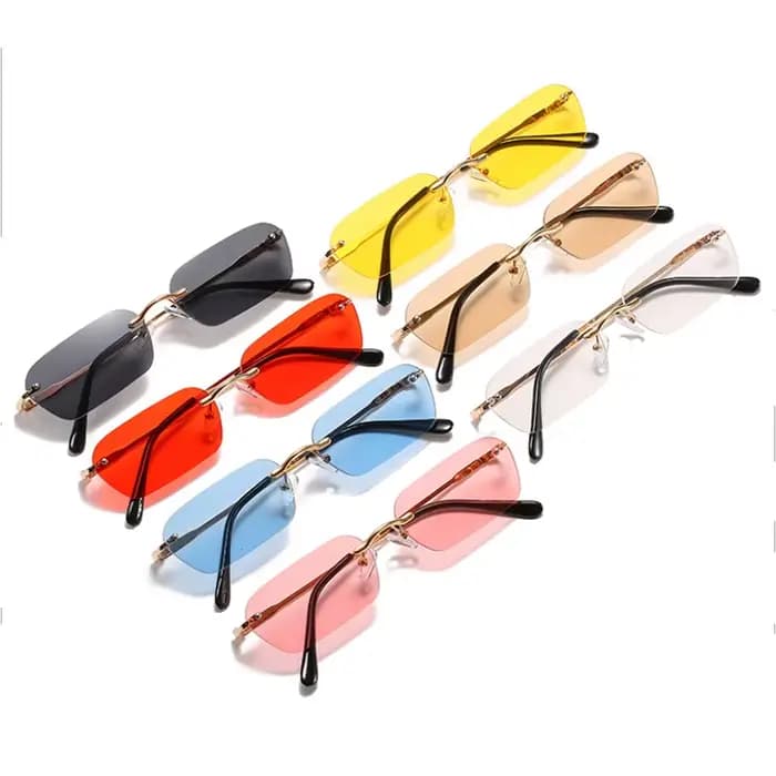 Petites lunettes de soleil Vintage sans bords pour femmes