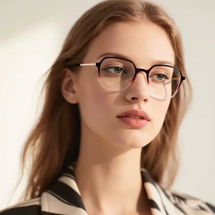 Lunettes optiques rétro à la mode pour femmes avec des styles tendance et sexy. Temples métalliques design et cadres en acétate de haute qualité.