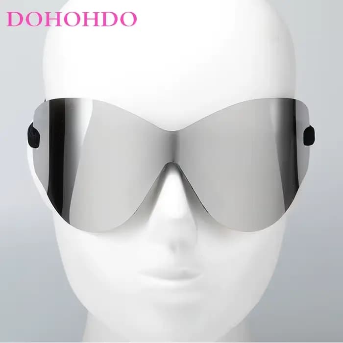 DOHOHDO rétro surdimensionné attaché corde lunettes de soleil pour femmes hommes marque Designe une pièce sans monture