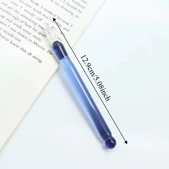 Stylo à plume en verre, unité individuelle, idéal pour étudiant, coloré, transparent, cadeau vintage, pour peinture artistique, signature, calligraphie