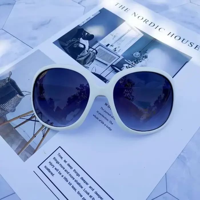 Nouvelles lunettes de soleil circulaires à grande monture pour femmes