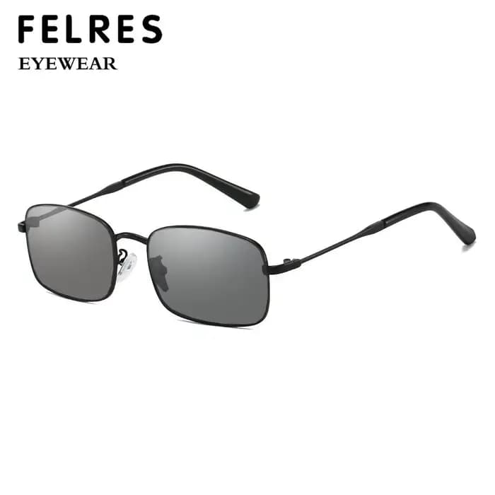 Lunettes de lecture teintées carrées en métal pour hommes